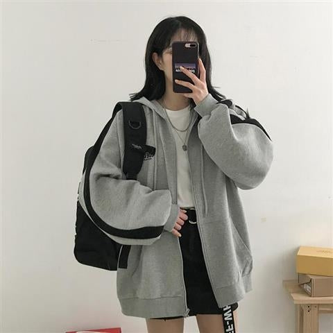 Mina | Fleece Zip Up Drawstring Pockets Long Sleeve Oversized Hoodie Women