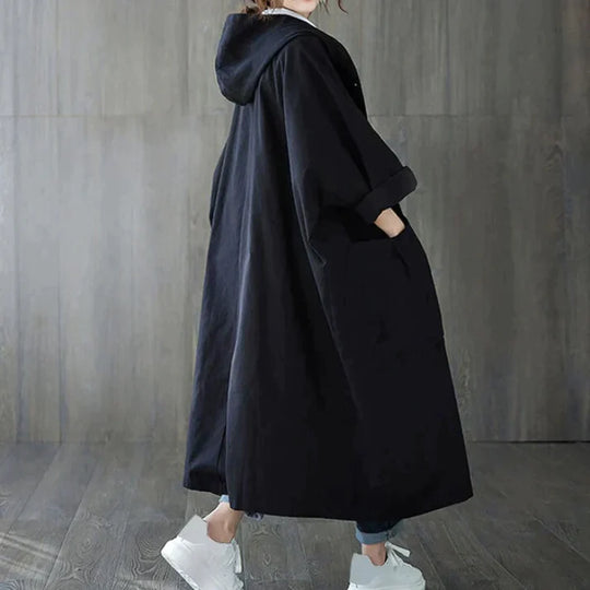 Remi | Long A Line Pockets Drop Shoulder Autumn Duster Coat Women