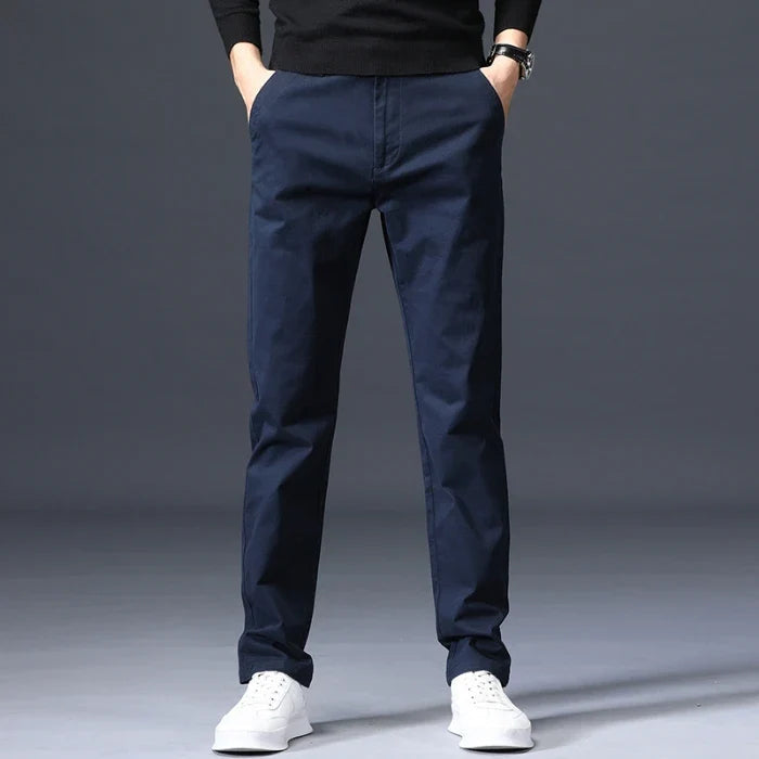 Slim Fit Trousers with Clean Front - Blue | SoleVair