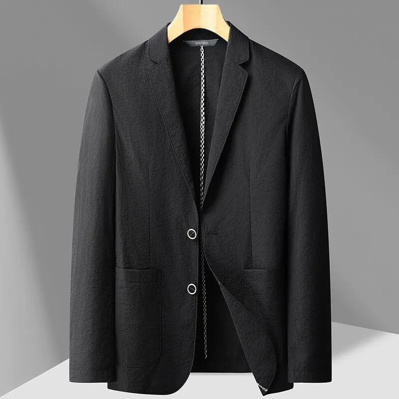 Summer Blazer with Button Front - Black | SoleVair
