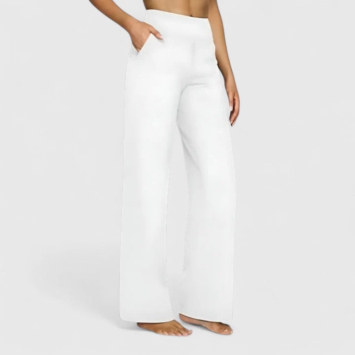 Lydia | High Waisted Tailored Loose Fitted Pockets Wide Leg Trousers Women