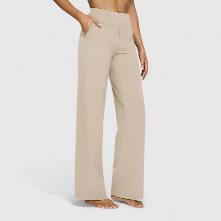 Lydia | High Waisted Tailored Loose Fitted Pockets Wide Leg Trousers Women
