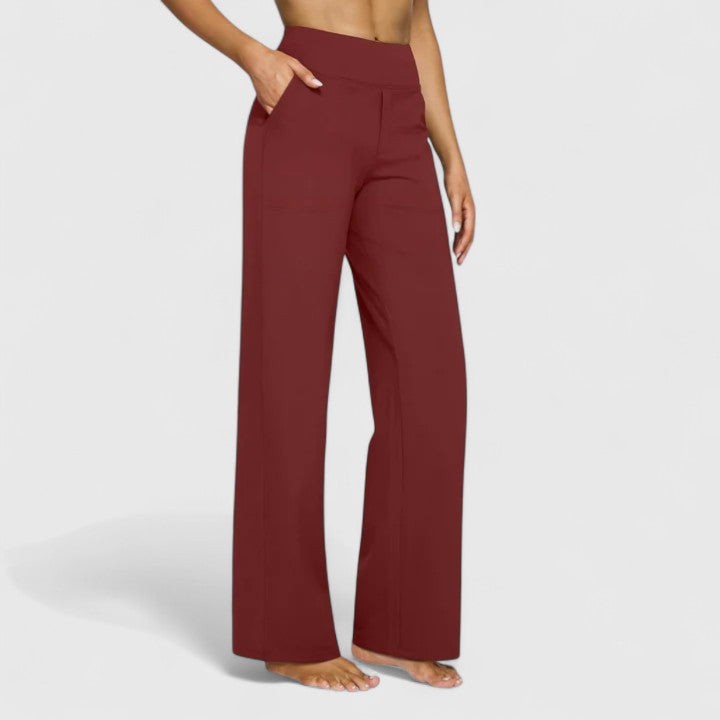 Lydia | High Waisted Tailored Loose Fitted Pockets Wide Leg Trousers Women
