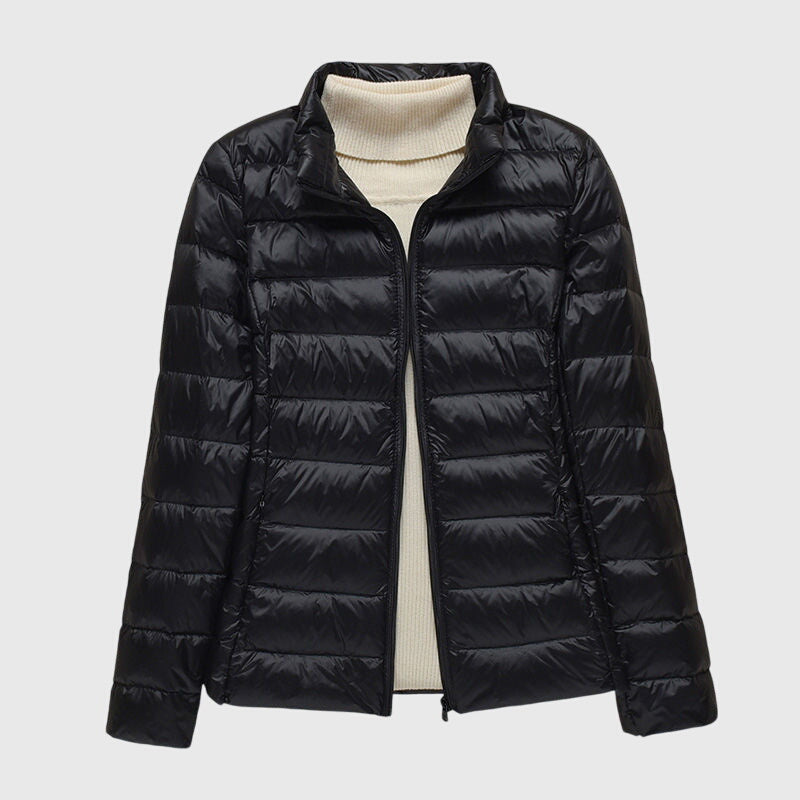Ciara | Winter Shiny Quilted Zip Up Puffer Jacket Women
