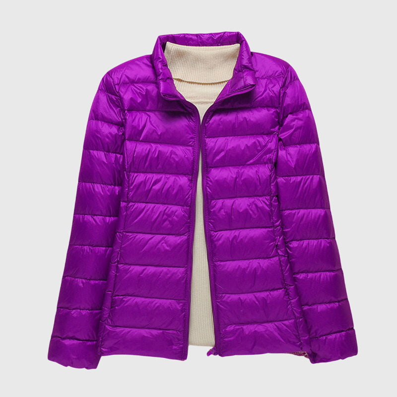 Ciara | Winter Shiny Quilted Zip Up Puffer Jacket Women