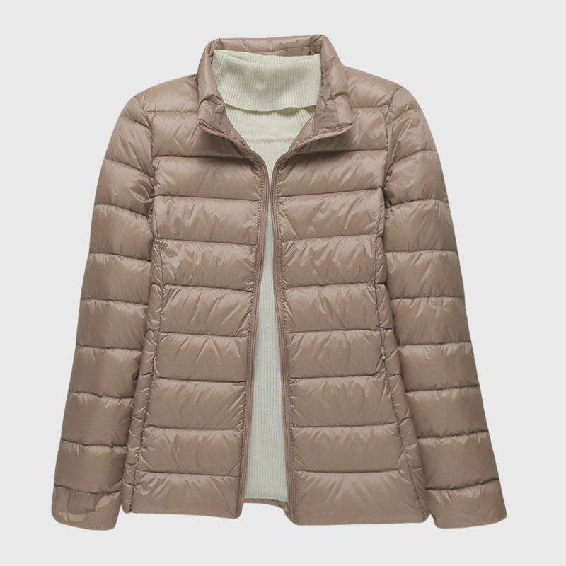 Ciara | Winter Shiny Quilted Zip Up Puffer Jacket Women