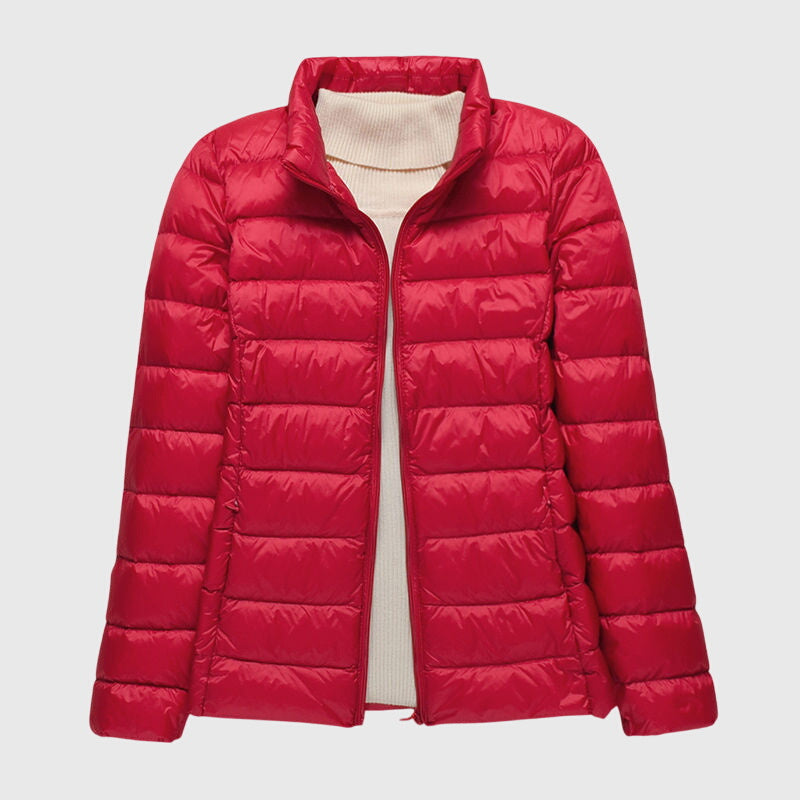 Ciara | Winter Shiny Quilted Zip Up Puffer Jacket Women