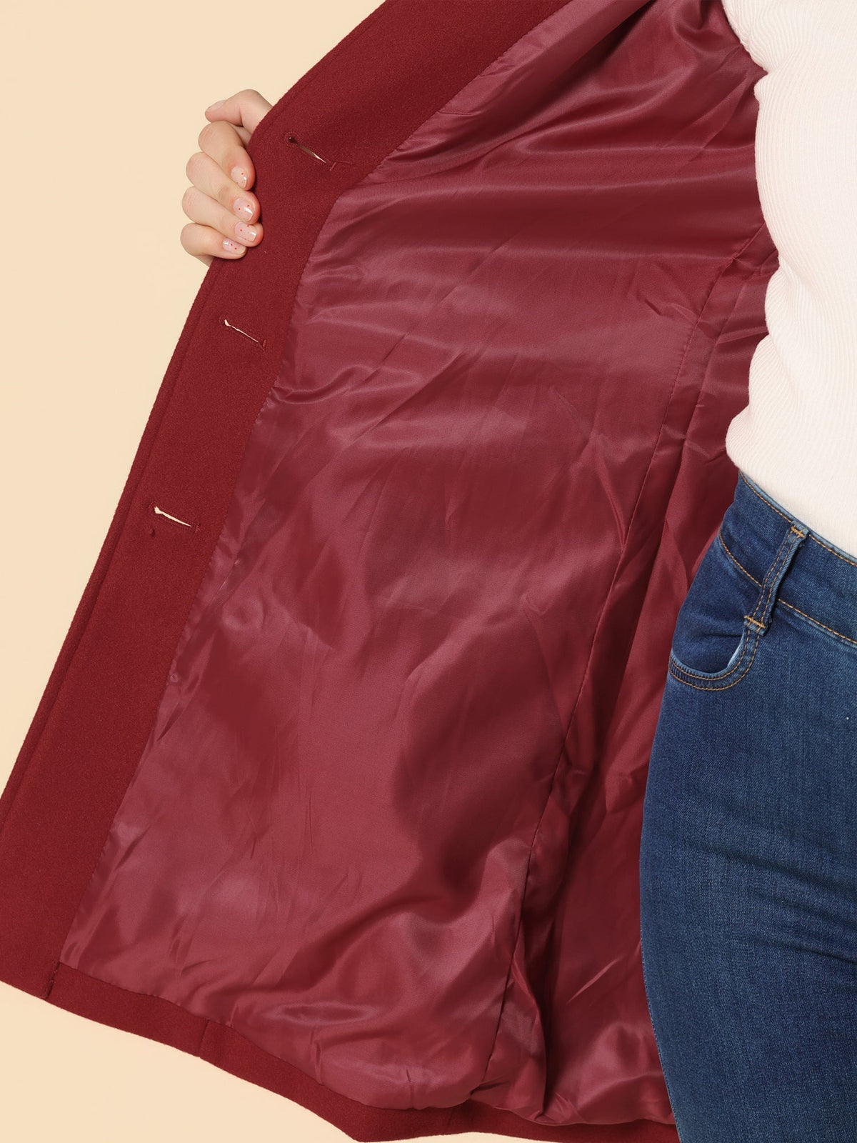Waterproof Mid-Length Coat with Zip Front - Black
