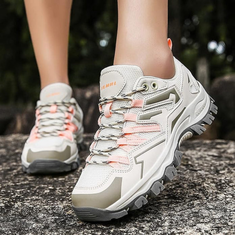 Tamsin | Mesh Lace Up Front Heel Pull Tab Padded Collar Cleated Low Shoes Women