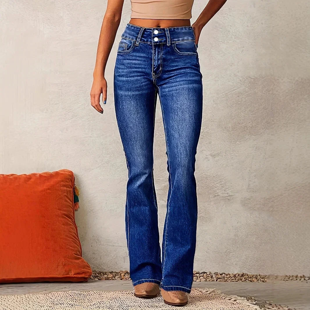 Nina | Mid Rise Autumn Flared Flare Jeans Women