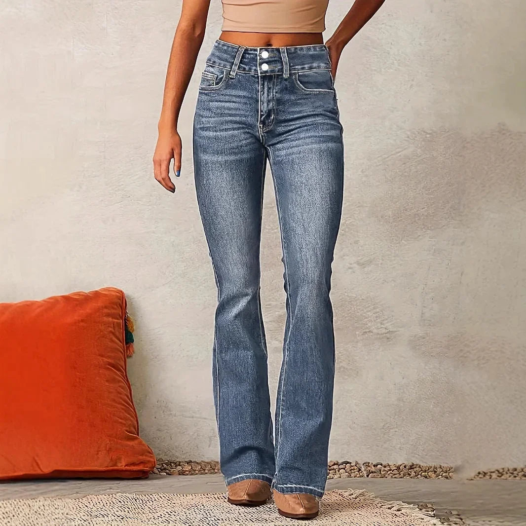 Nina | Mid Rise Autumn Flared Flare Jeans Women