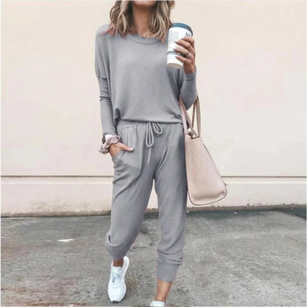 Abbie | Loose Oversized Long Sleeve Drawstring Tie Waist Tracksuit Women