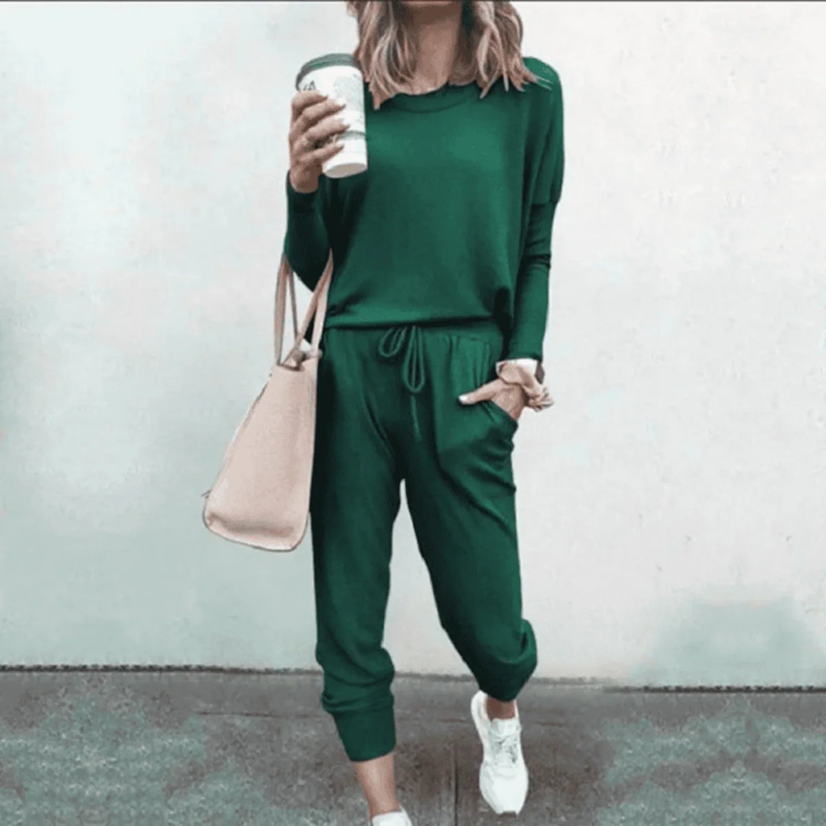 Abbie | Loose Oversized Long Sleeve Drawstring Tie Waist Tracksuit Women