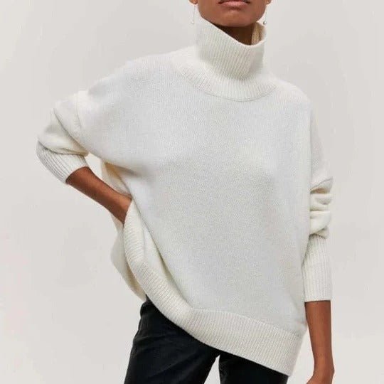 Gigi | Oversized Turtleneck Autumn Winter Ribbed Jumper Women