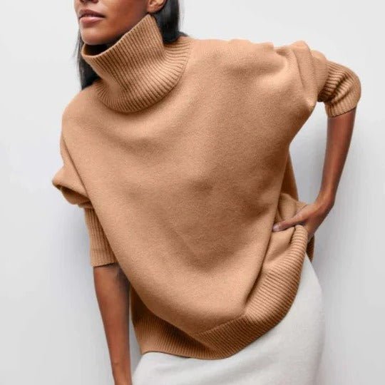 Gigi | Oversized Turtleneck Autumn Winter Ribbed Jumper Women