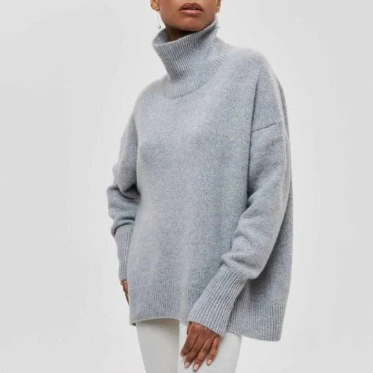 Gigi | Oversized Turtleneck Autumn Winter Ribbed Jumper Women