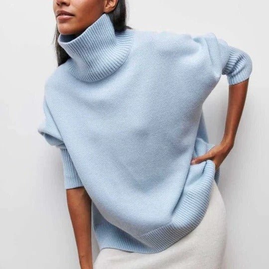 Gigi | Oversized Turtleneck Autumn Winter Ribbed Jumper Women