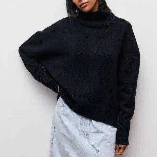 Gigi | Oversized Turtleneck Autumn Winter Ribbed Jumper Women