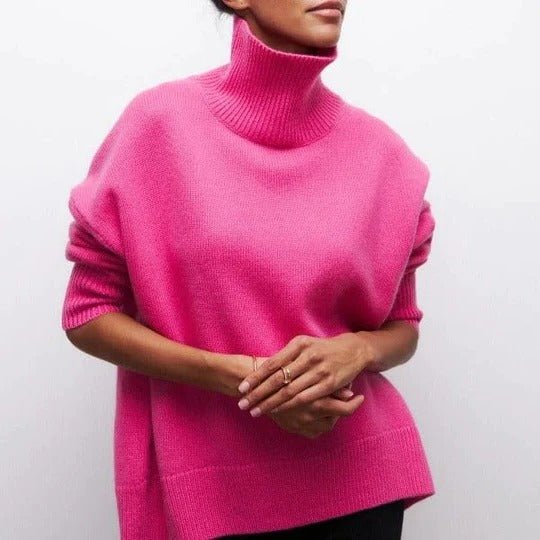Gigi | Oversized Turtleneck Autumn Winter Ribbed Jumper Women