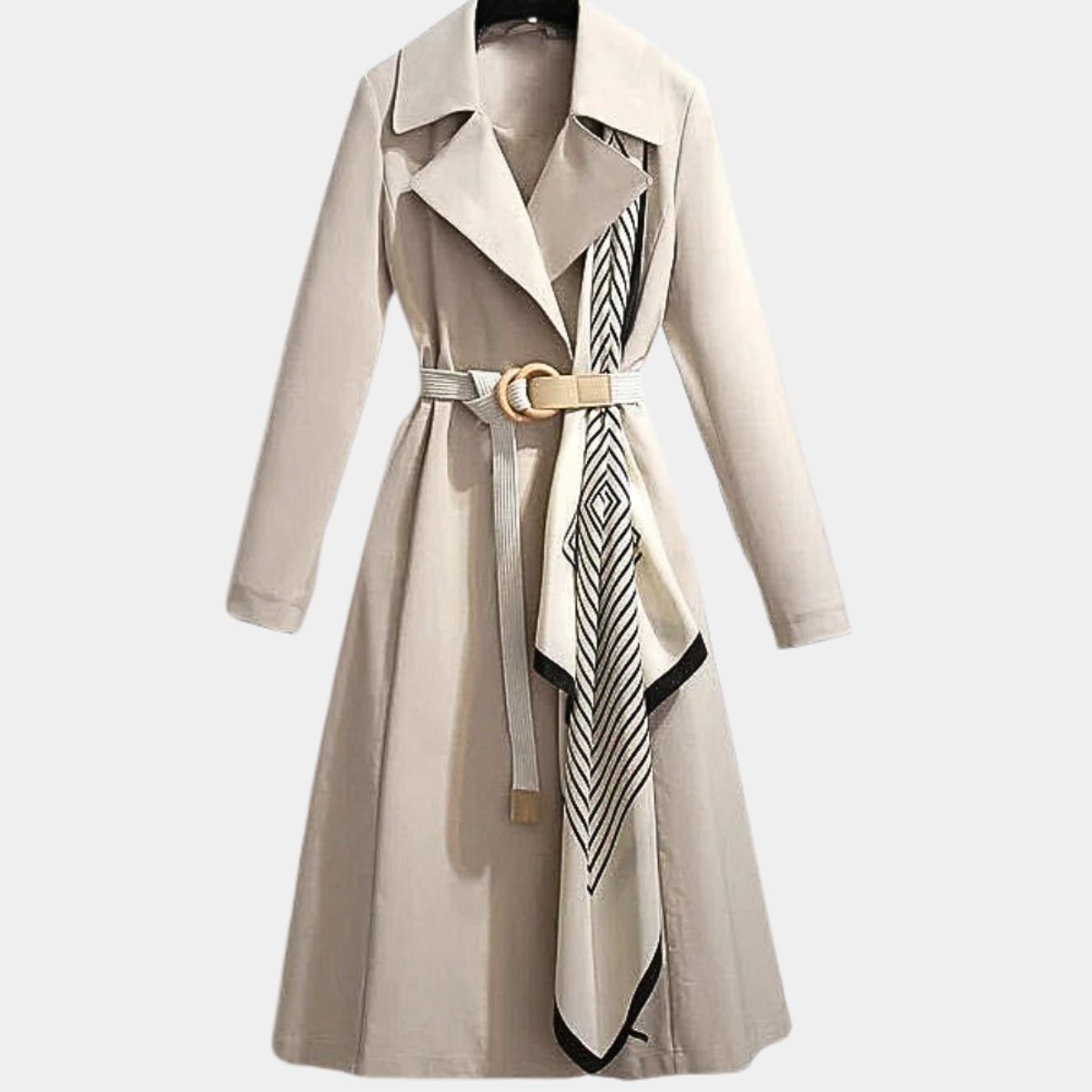 Clara | Long Flared Lapel Midi A Line Collared Autumn Smart Tailored Coat Women