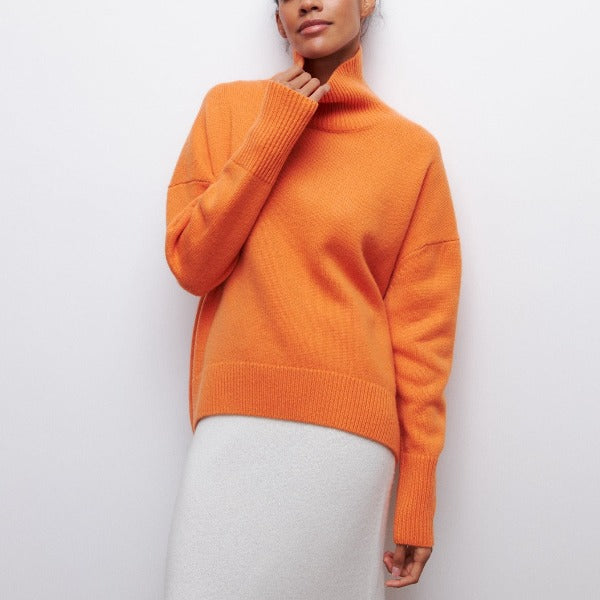 Sienna | Oversized Drop Shoulder Long Sleeve Ribbed Turtleneck High Neck Autumn Winter Jumper Women
