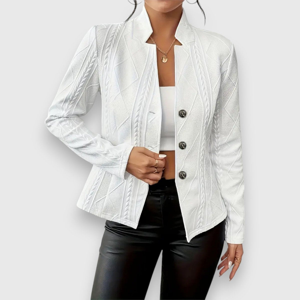 Myla | Fitted Single Breasted Collar Autumn Knit Blazer Women