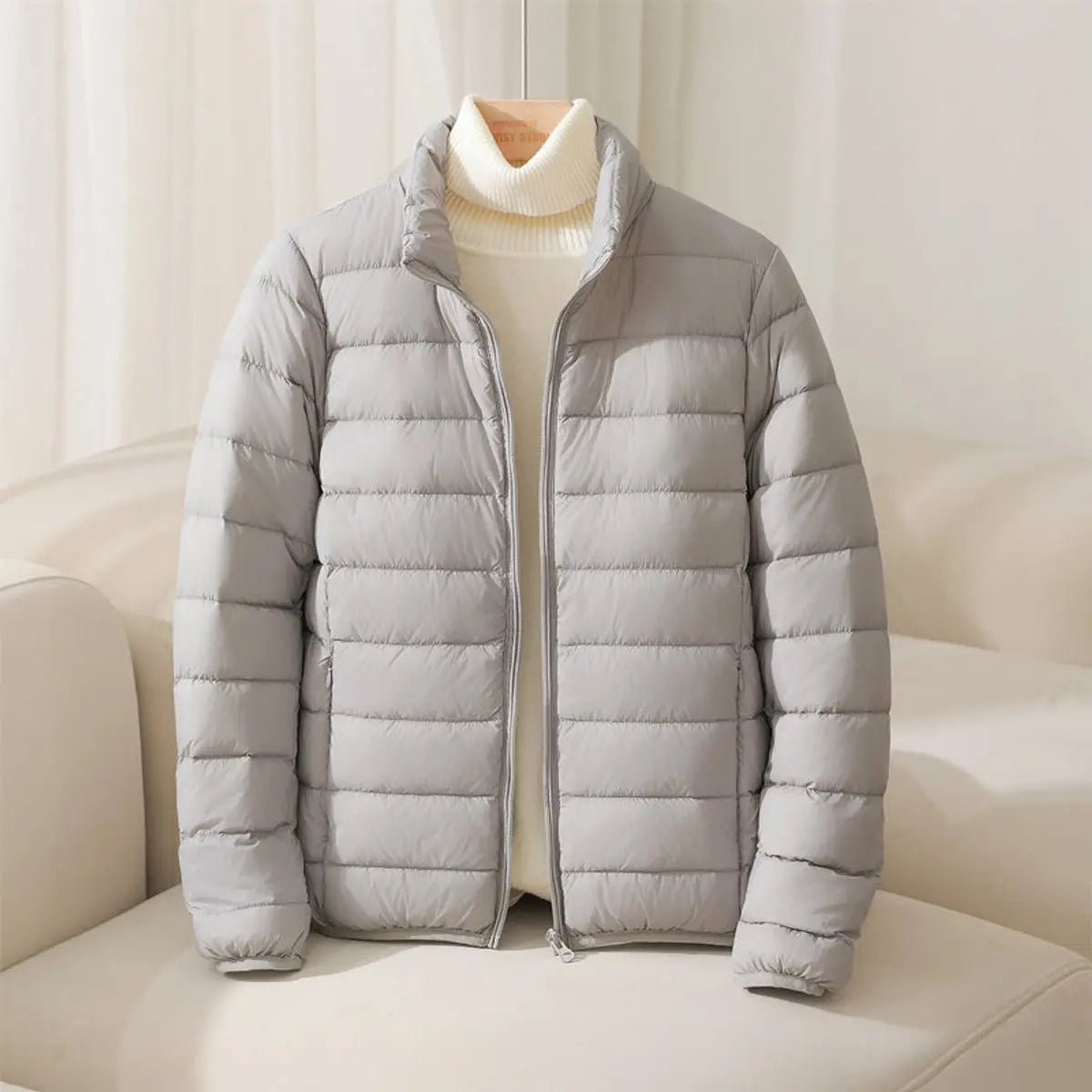 Vida | Winter Funnel Neck Zip Up Quilted Padded Puffer Jacket Women