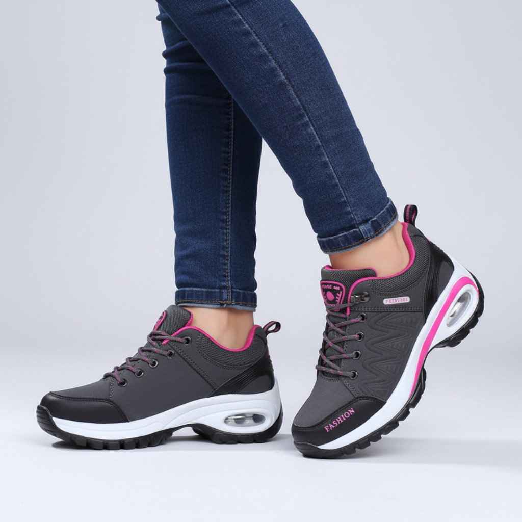 Mina | Faux Leather Mesh Chunky Platform Trainers Women