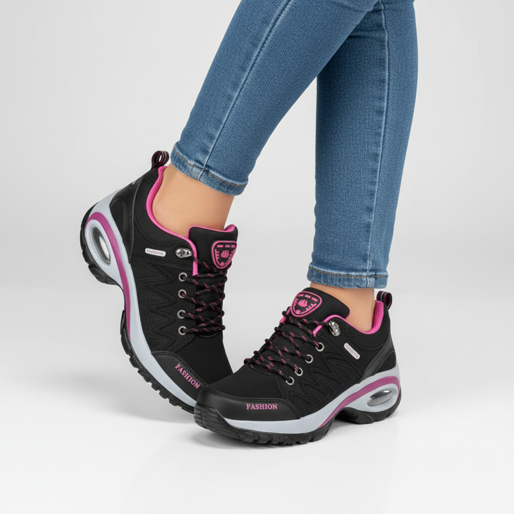 Mina | Faux Leather Mesh Chunky Platform Trainers Women
