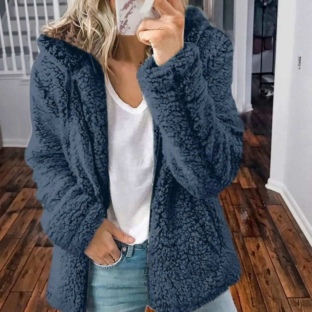 Jana | Hooded Oversized Winter Borg Fleece Jacket Teddy Coat Women