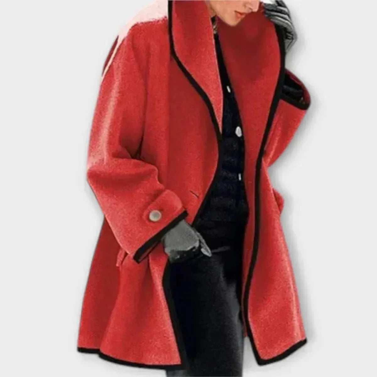 Amber | Shawl Collar A Line Flared Button Pocket Autumn Smart Tailored Coat Women