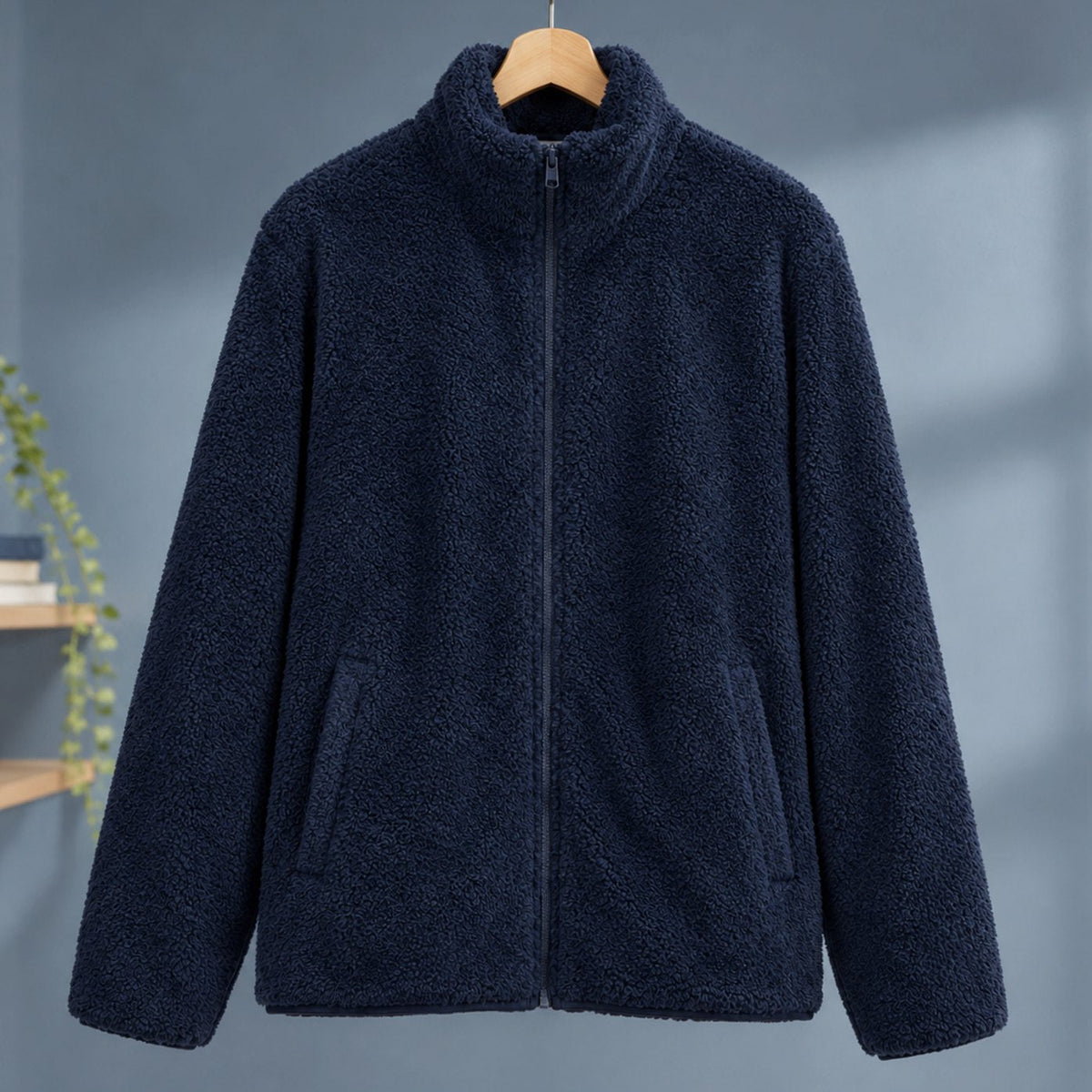 Elodie | Winter Funnel Neck Full Zip Pocket Sherpa Fleece Jacket Women