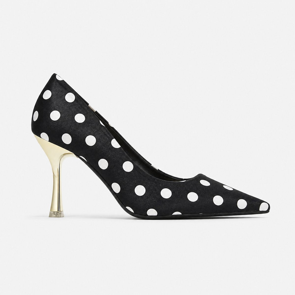 Layla | Polka Dot Faux Suede Pointed Toe Slip On Stiletto Smart High Heels Women