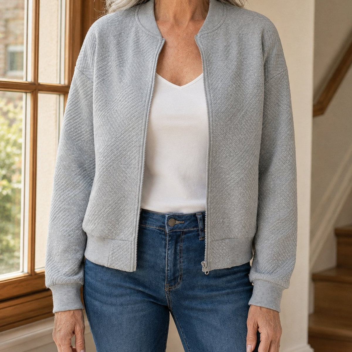 Esme | Quilted Zip Up Autumn Bomber Jacket Women