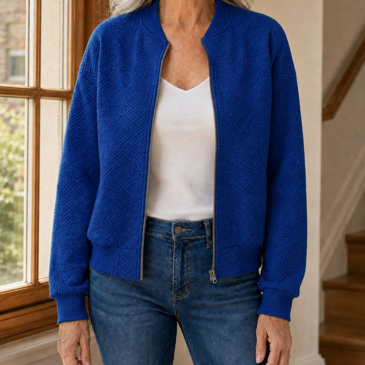 Esme | Quilted Zip Up Autumn Bomber Jacket Women