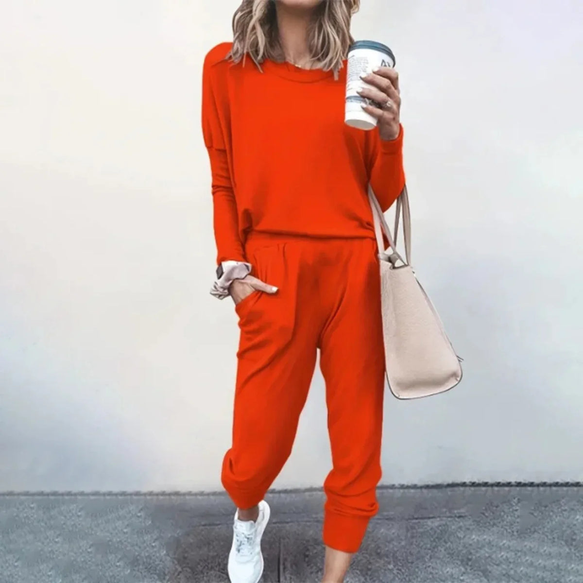 Reese | Knitted Loose Long Sleeve Tie Waist Autumn Tracksuit Women