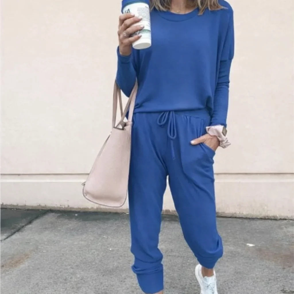 Mabel | Knitted Long Sleeve Loose Tie Waist Oversized Autumn Tracksuit Women