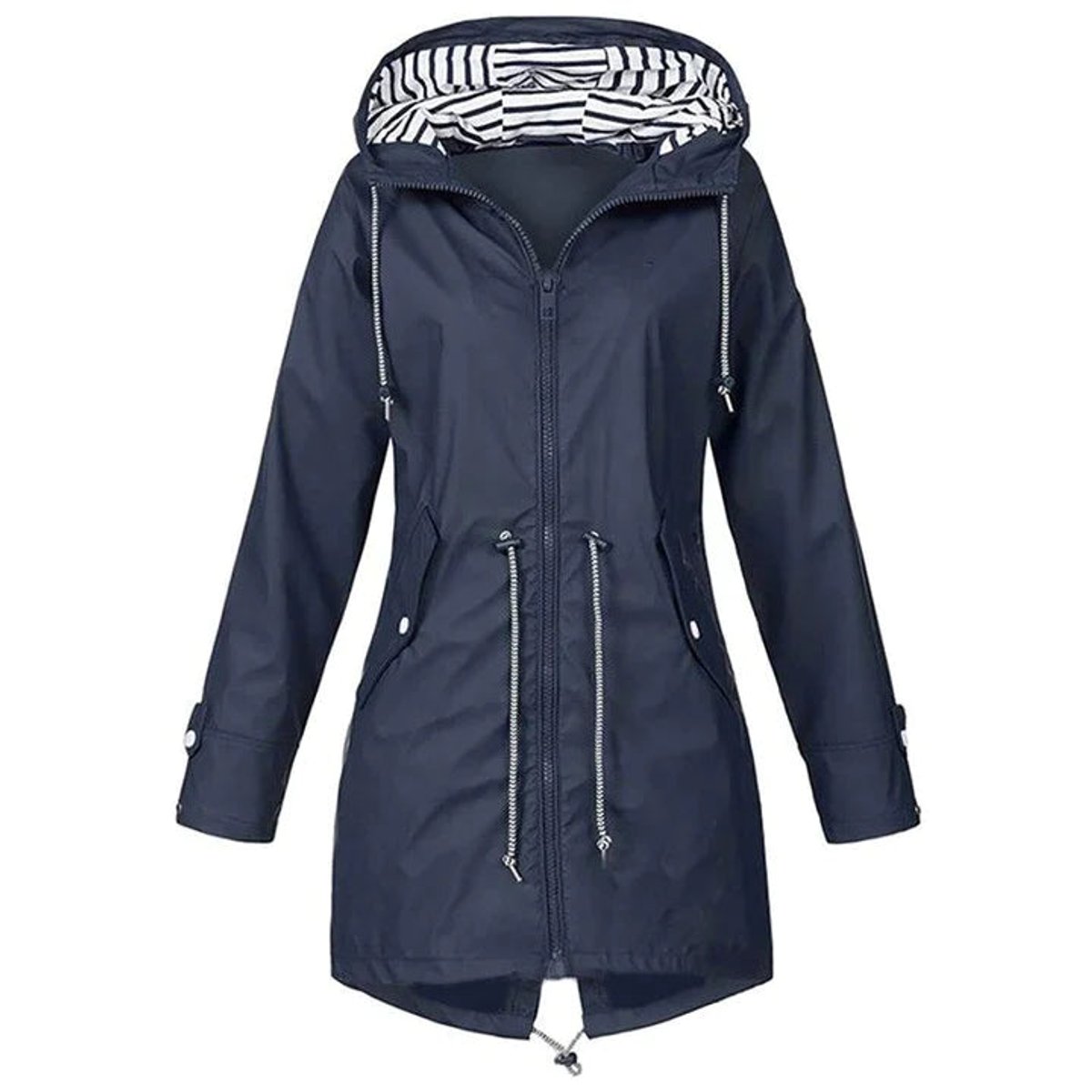 Demi | Lined Longline Hooded Autumn Waterproof Coat Women
